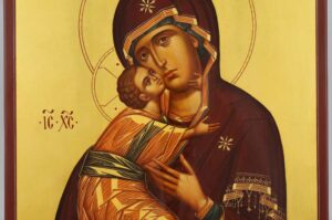 Theotokos of Vladimir Icon Hand Painted on Wood Byzantine Orthodox