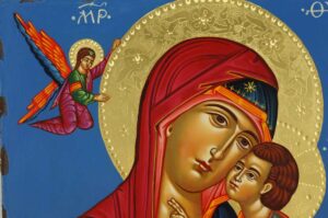 Virgin Mary Tenderness Icon Hand Painted Byzantine Orthodox