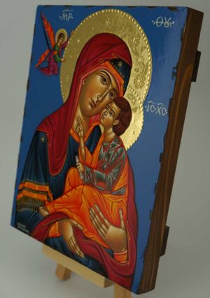 Virgin Mary Tenderness Icon Hand Painted Byzantine Orthodox