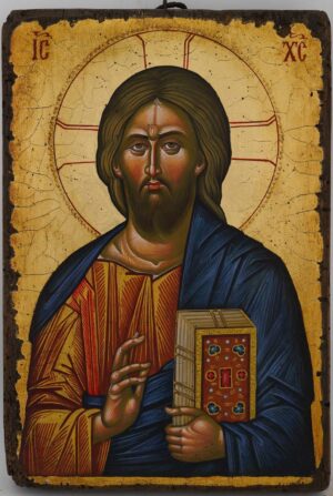 christ pantocrator icon mount athos byzantine