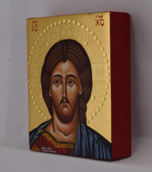 christ pantocrator icon polished gold miniature