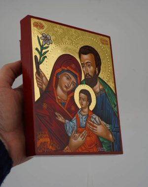 holy family icon polished gold orthodox