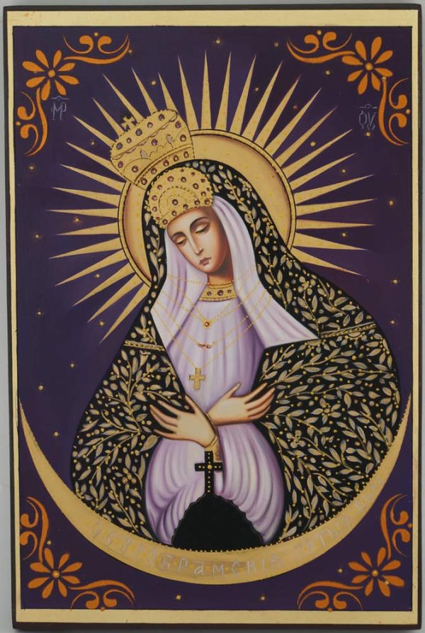 our lady of the gate of dawn icon hand painted orthodox