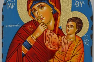 panagia paramythea icon hand painted greek orthodox