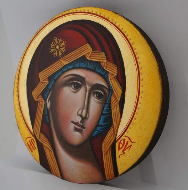 theotokos round icon hand painted orthodox