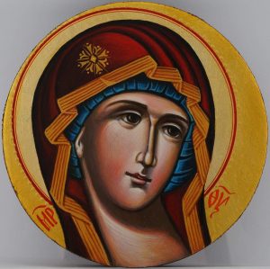 theotokos round icon hand painted orthodox