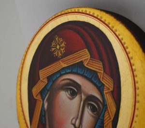 theotokos round icon hand painted orthodox
