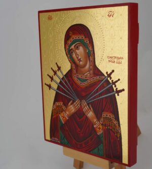 theotokos softener of evil hearts icon hand painted