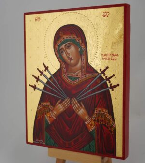 theotokos softener of evil hearts icon hand painted