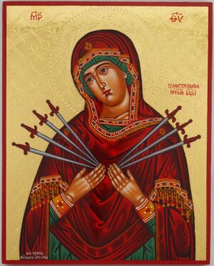theotokos softener of evil hearts icon hand painted