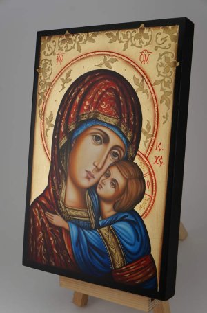 theotokos sweet loving icon hand painted orthodox on wood