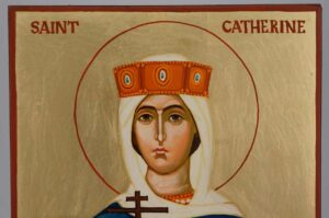 St Catherine of Alexandria Icon Hand Painted Byzantine Orthodox