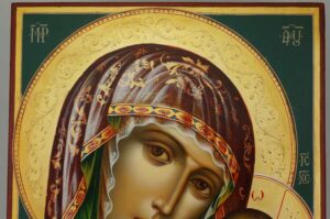 Theotokos of Kazan decorated halo Icon Hand Painted Byzantine Orthodox