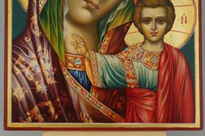 Theotokos of Kazan decorated halo Icon Hand Painted Byzantine Orthodox