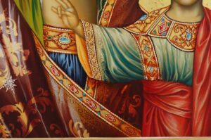 Theotokos of Kazan decorated halo Icon Hand Painted Byzantine Orthodox