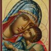 Virgin of Tenderness decorated halo Icon Hand Painted Byzantine Orthodox