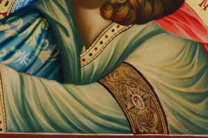 Virgin of Tenderness decorated halo Icon Hand Painted Byzantine Orthodox