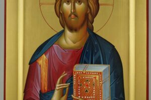 Christ Pantocrator closed book Icon Hand Painted Byzantine Orthodox