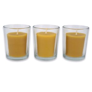 100% Pure Raw Beeswax Votive Candles in Gold Mercury Glass Holder – BCandle