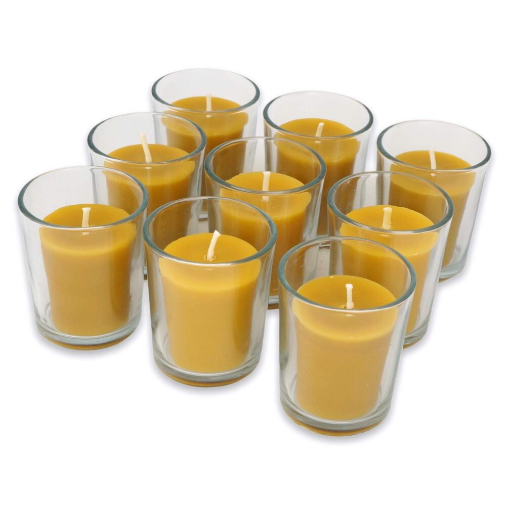 Beeswax Votive Candles (glass holder included) BlessedMart