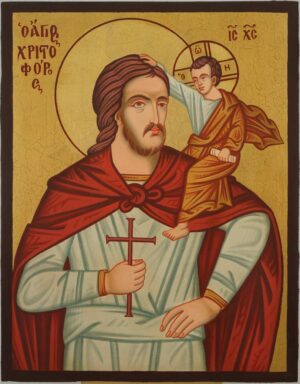 Saint Christopher of Lycia Icon Hand Painted Byzantine Orthodox