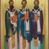 Three Holy Hierarchs Icon Hand Painted Byzantine Orthodox