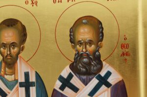 Three Holy Hierarchs Icon Hand Painted Byzantine Orthodox