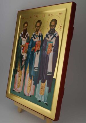 Three Holy Hierarchs Icon Hand Painted Byzantine Orthodox