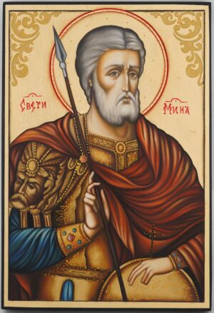 saint menas icon hand painted orthodox