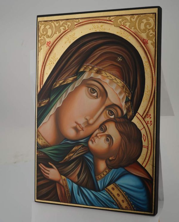 virgin of tenderness icon hand painted orthodox