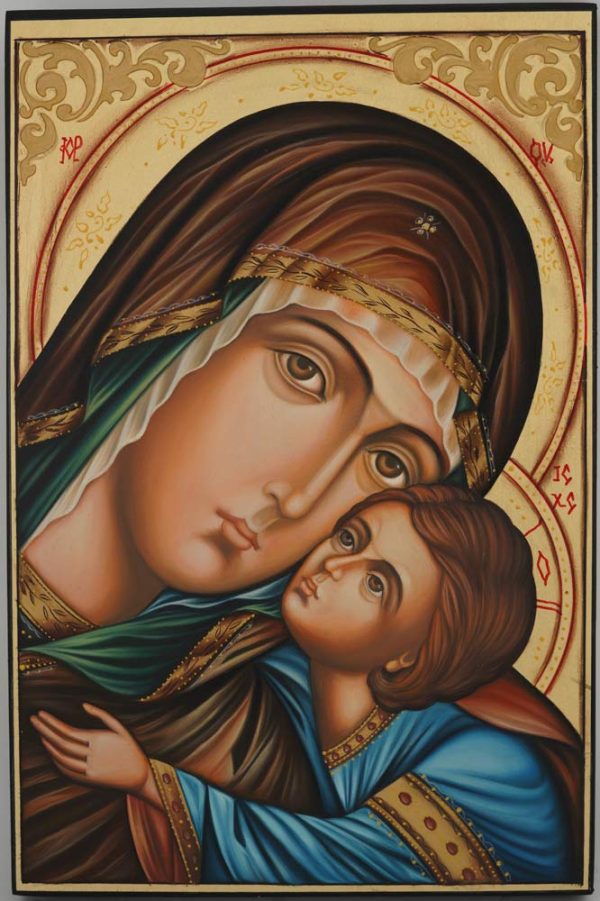 virgin of tenderness icon hand painted orthodox