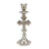 Cross Design Nickel Plated Candle Holder Candlestick