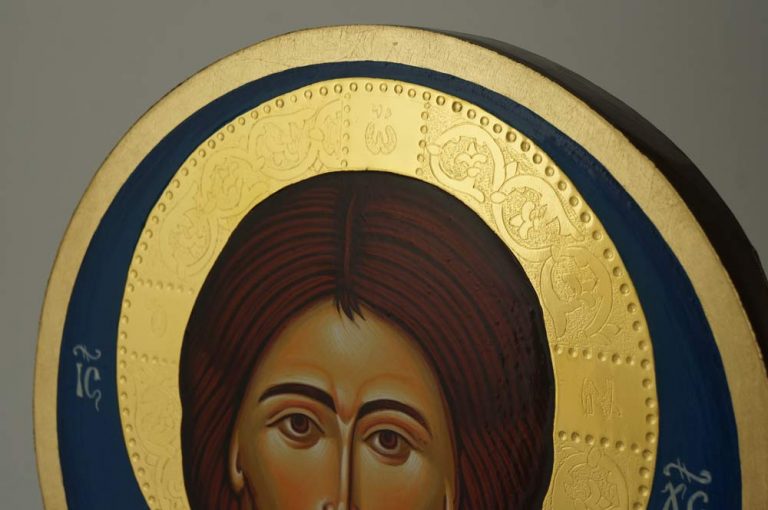 Jesus Christ Pantocrator Round Icon - Orthodox Icons - BlessedMart