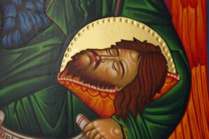 John the Baptist Icon polished gold halos Hand Painted Greek Orthodox