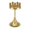 Seven Candle Brass Stand Cross Design
