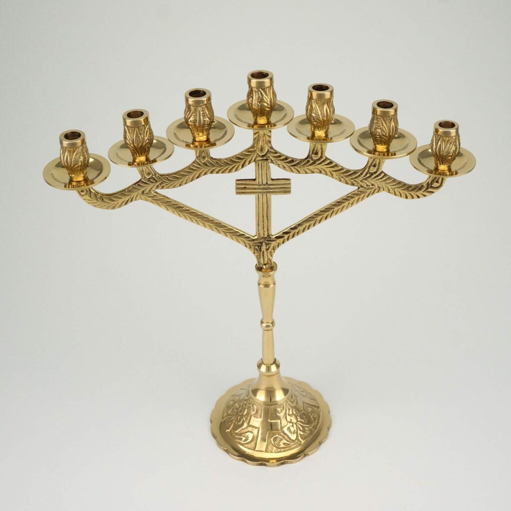 SevenCandle Cross Design Candle Stand BlessedMart