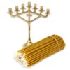 Seven Candle Cross Design Candle Stand and Beeswax Church Candles