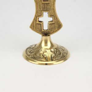 Single Brass Candle Holder Double Cross Design