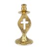 Single Brass Candlestick Cross Design Church