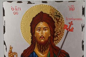 St John the Baptist Icon silver Hand Painted Greek Orthodox