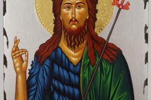 St John the Baptist Icon silver Hand Painted Greek Orthodox