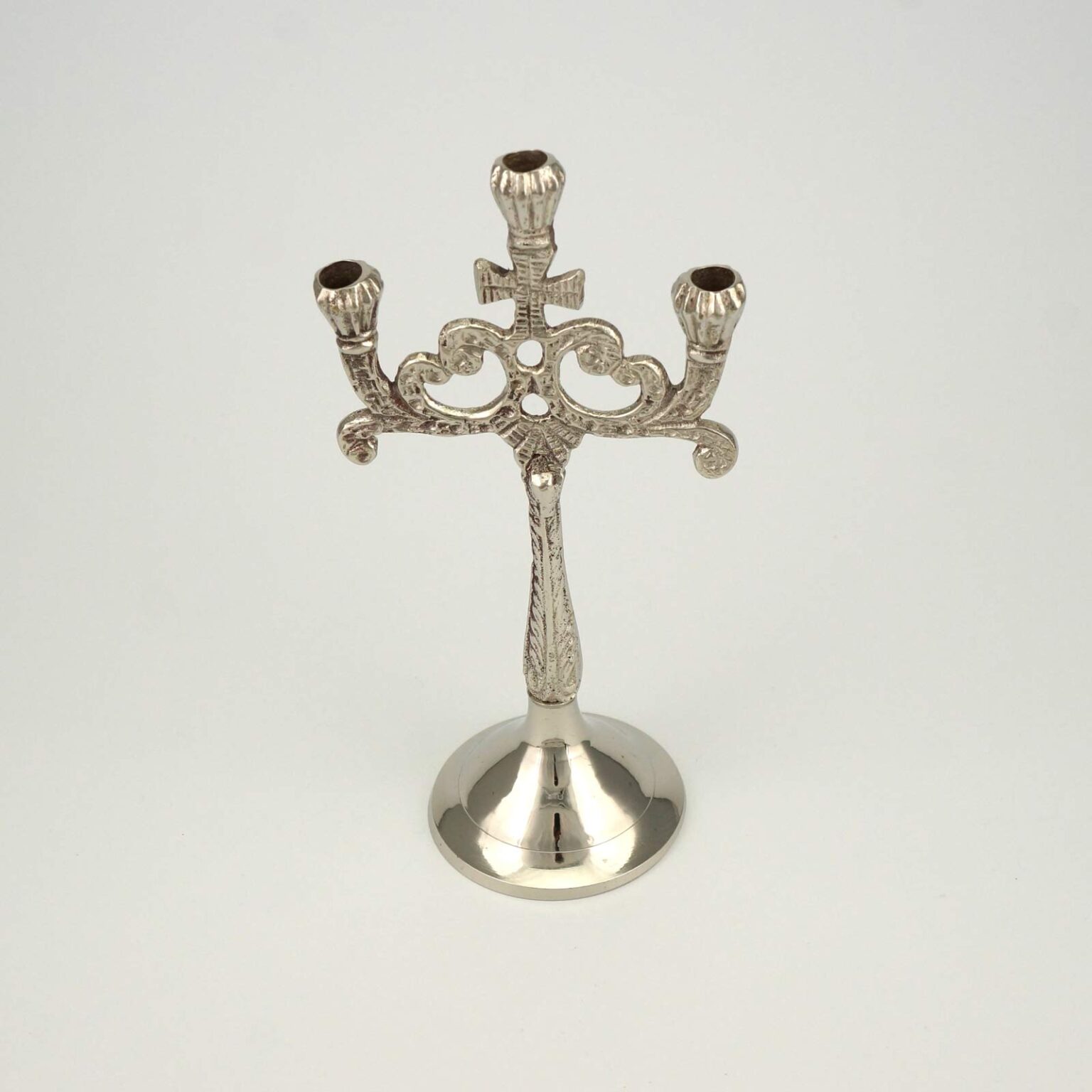 ThreeCandle Holder Nickel Plated Candlestick BlessedMart