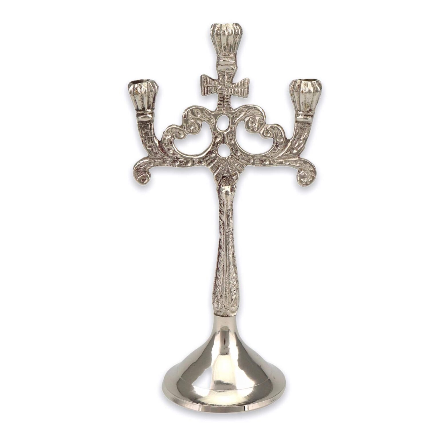 ThreeCandle Holder Nickel Plated Candlestick BlessedMart