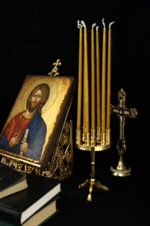 Traditional Brass Orthodox Home Candelabra