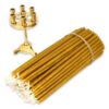 Traditional Brass Seven Candle Holder and Beeswax Church Candles