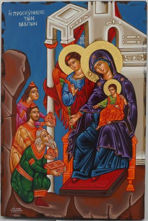 adoration of the magi icon hand painted orthodox