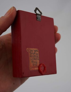 jesus christ pantocrator icon (polished gold miniature) hand painted