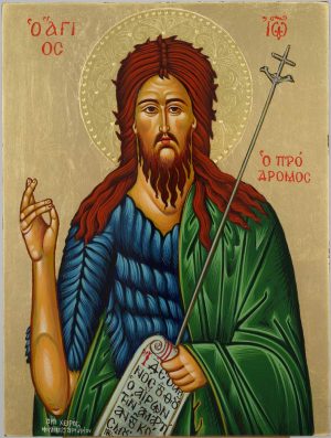 st john the baptist icon hand painted greek orthodox