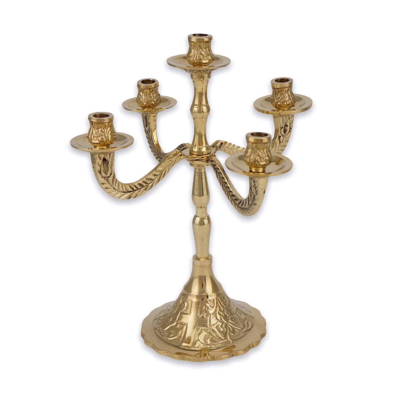FiveCandle Brass Candelabra Orthodox Candle Holders BlessedMart