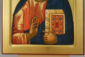 Christ Pantocrator Icon Vatopedi Monastery Hand Painted Byzantine Orthodox Mount Athos